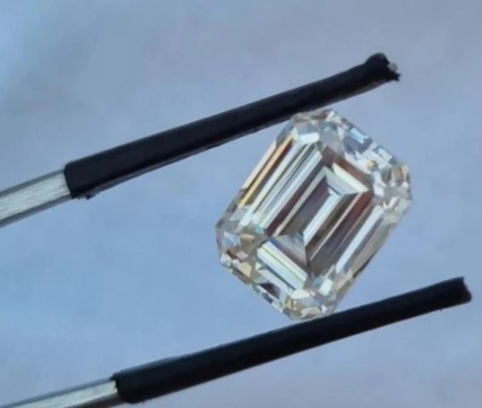 White Emerald Cut Moissanite