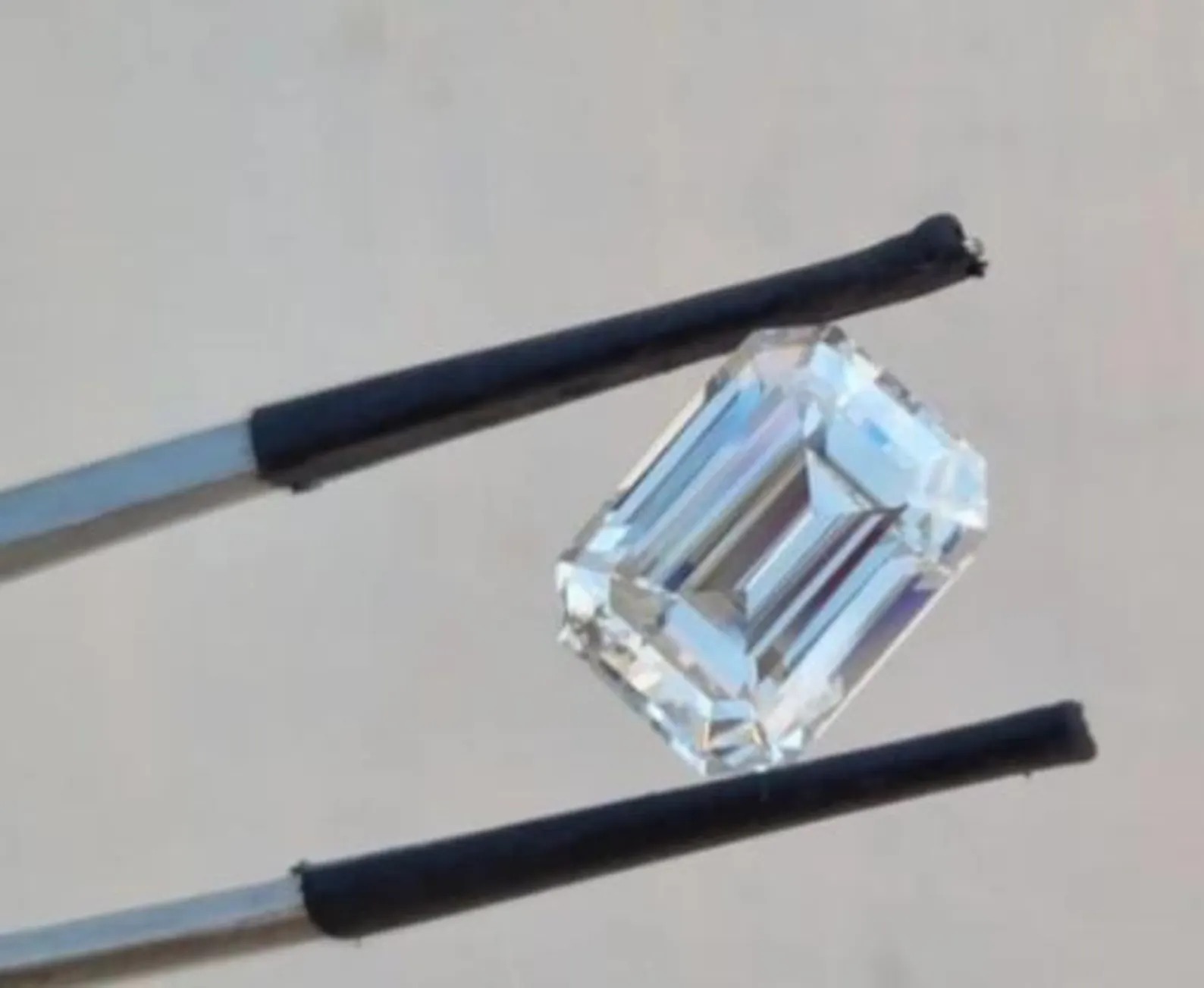 White Emerald Cut Moissanite