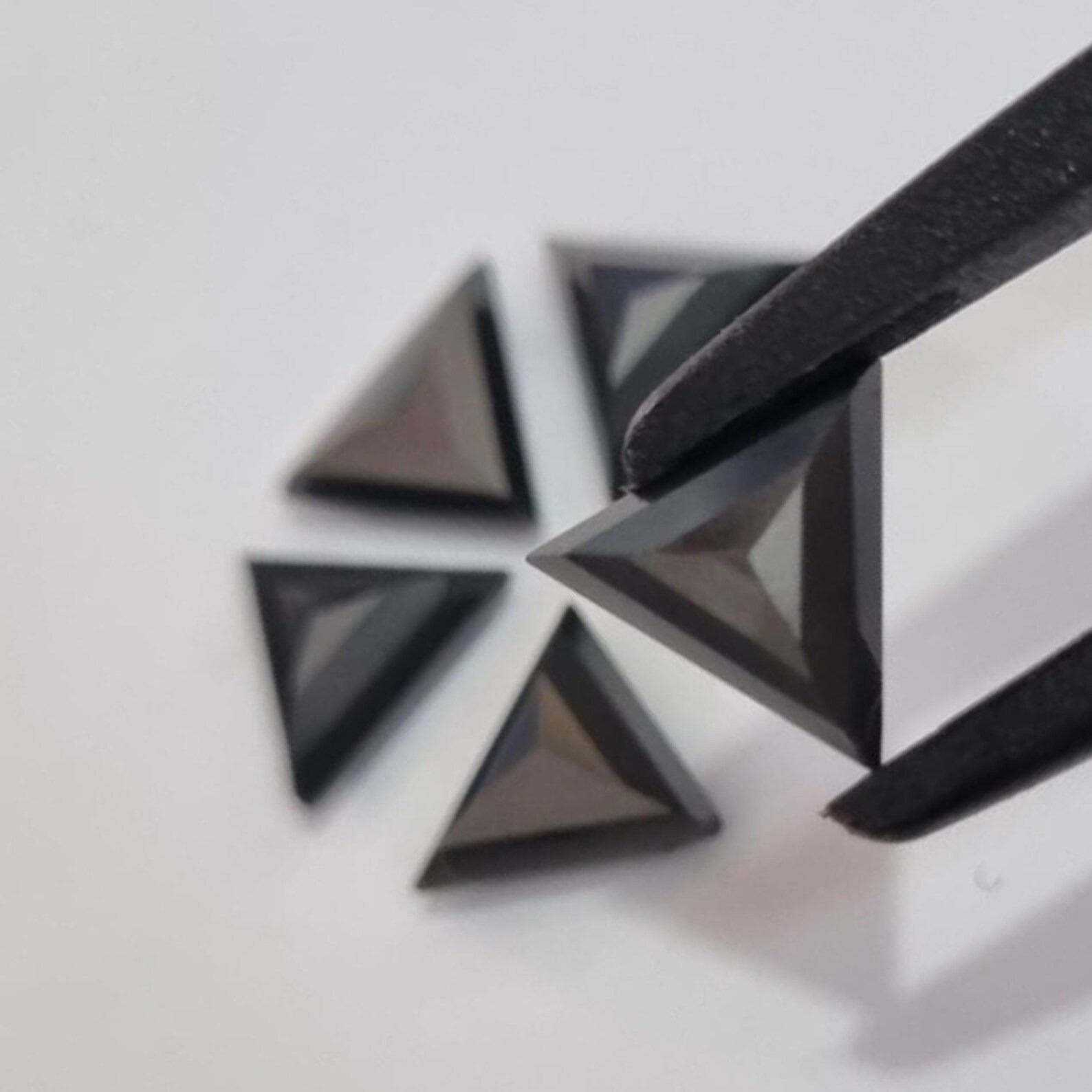 Black Moissanite Trilliant Cut
