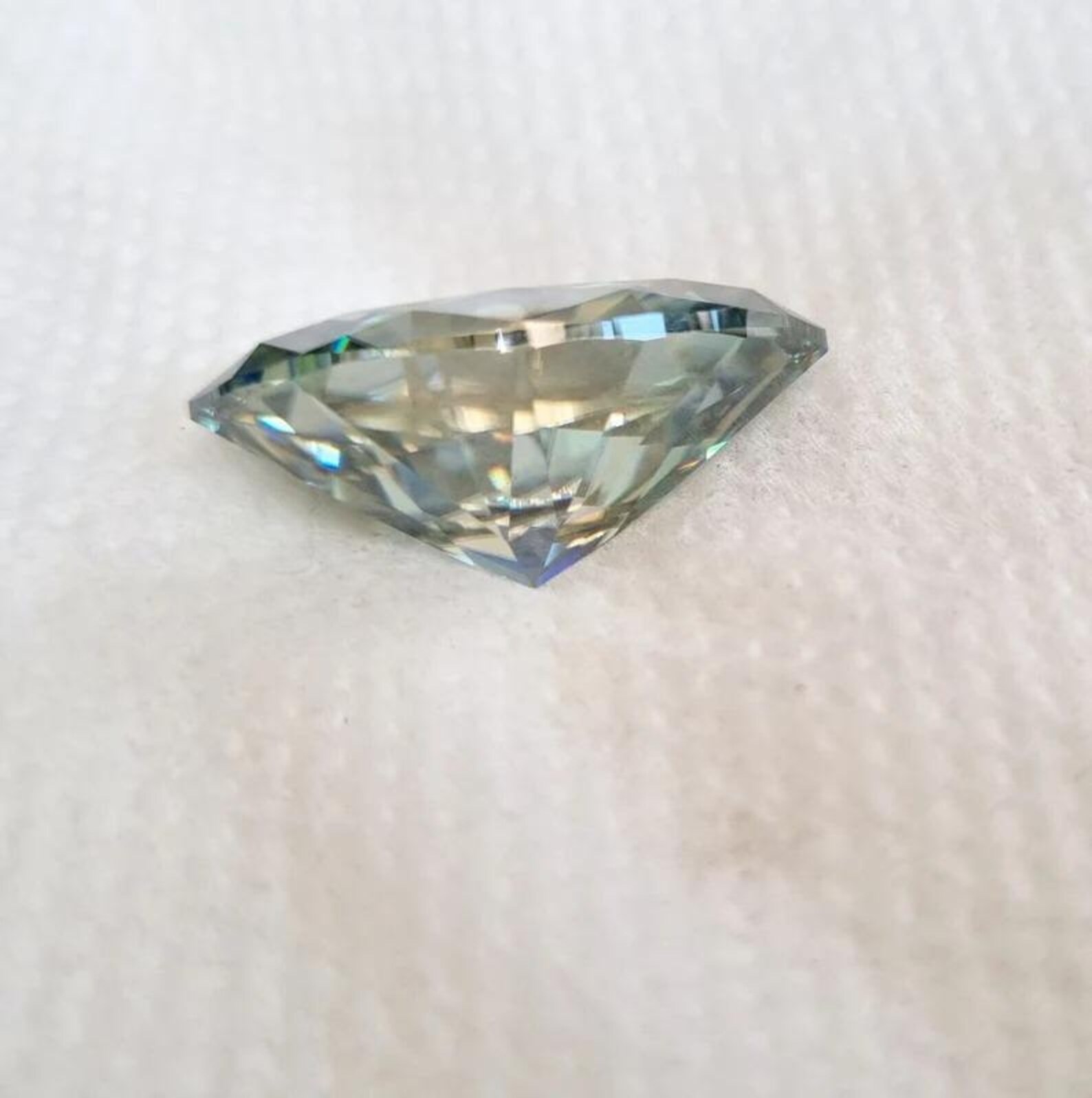 Marquis Cut Green Moissanite
