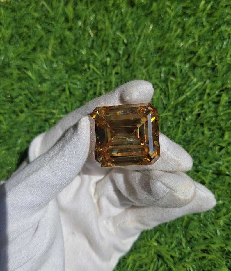 Champagne Emerald Cut Moissanite