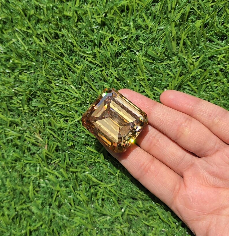 Champagne Emerald Cut Moissanite