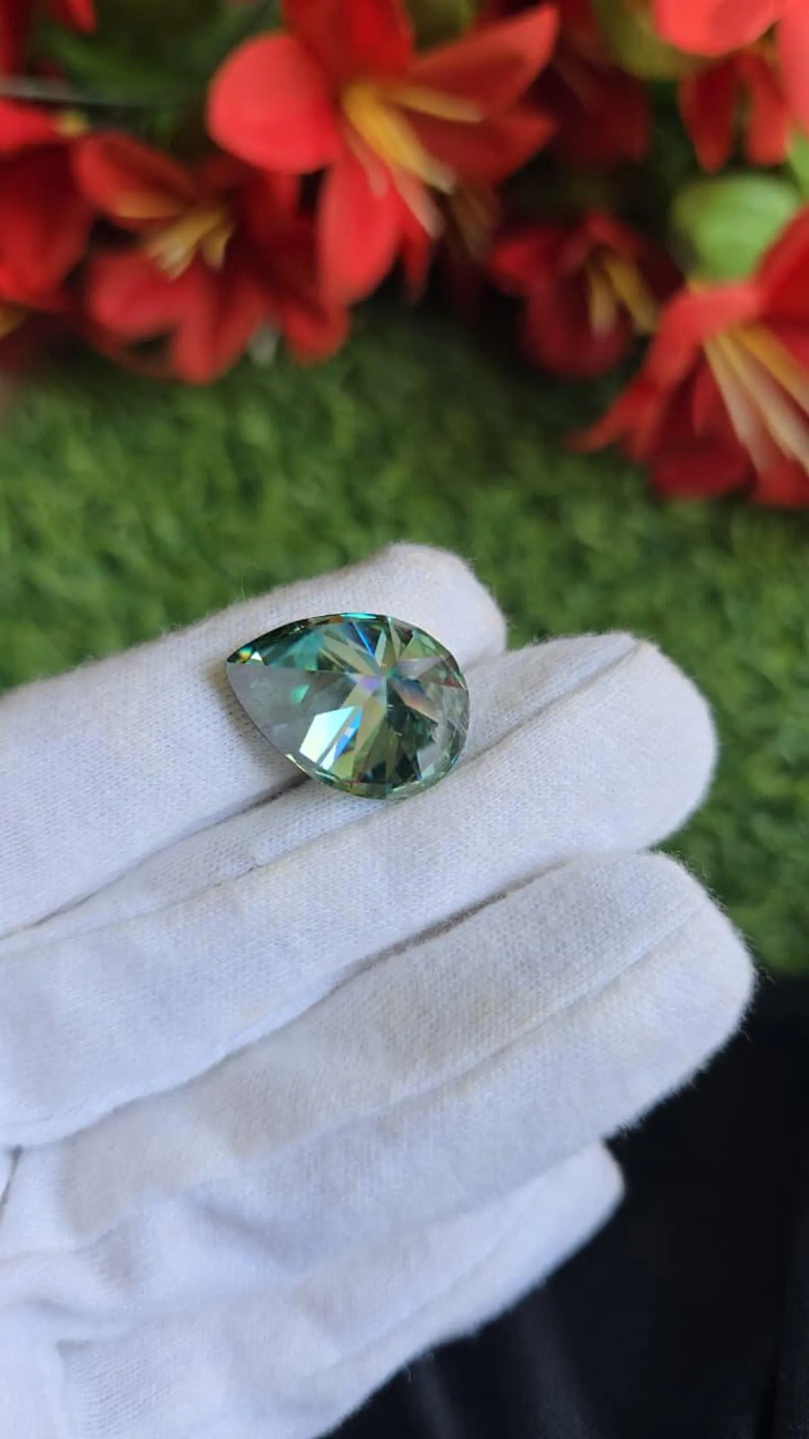 Blue Pear Shape Moissanite