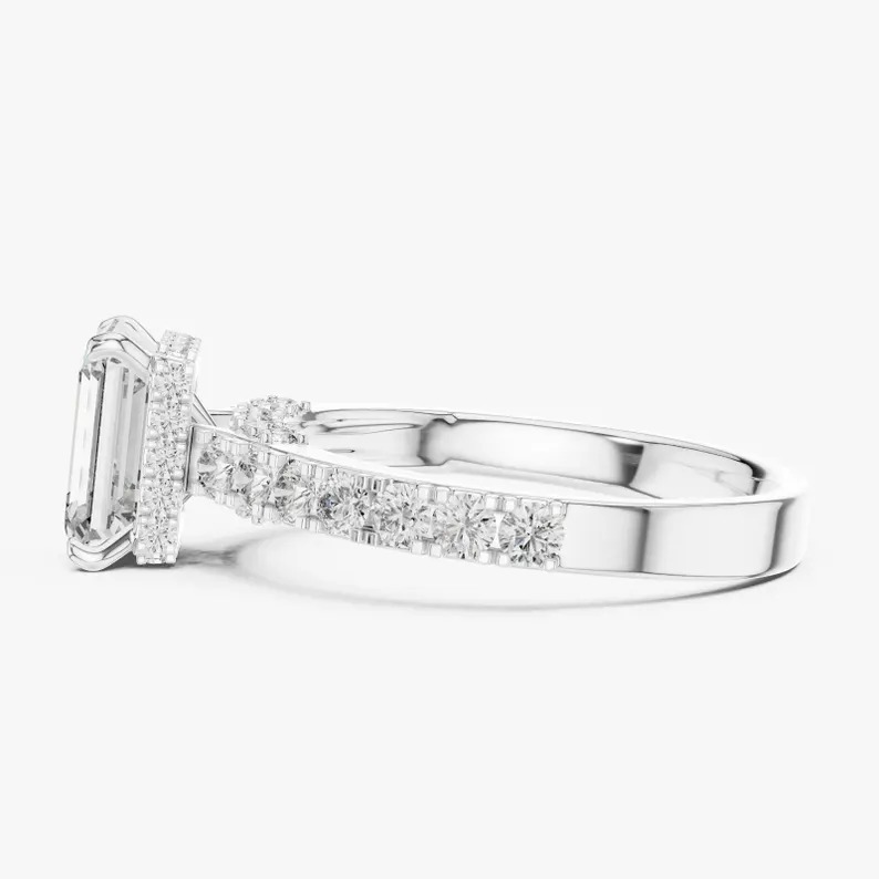 Emerald Cut Moissanite Ring