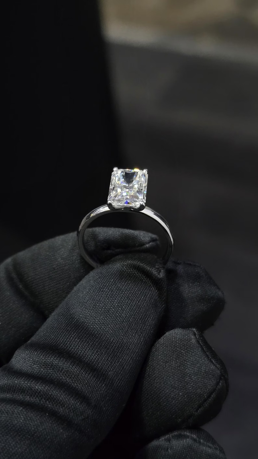 Radiant Moissanite Ring