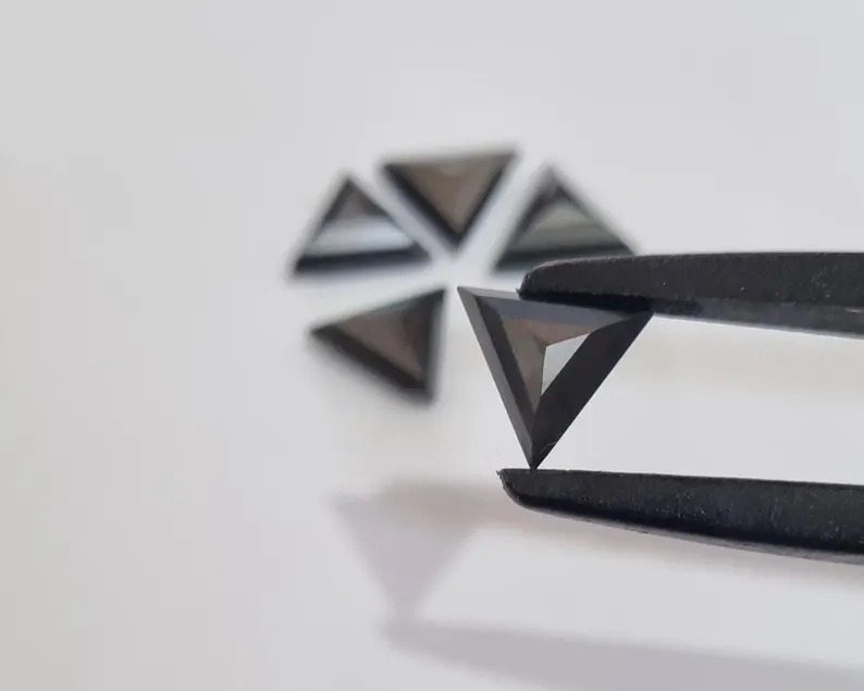 Black Moissanite Trilliant Cut