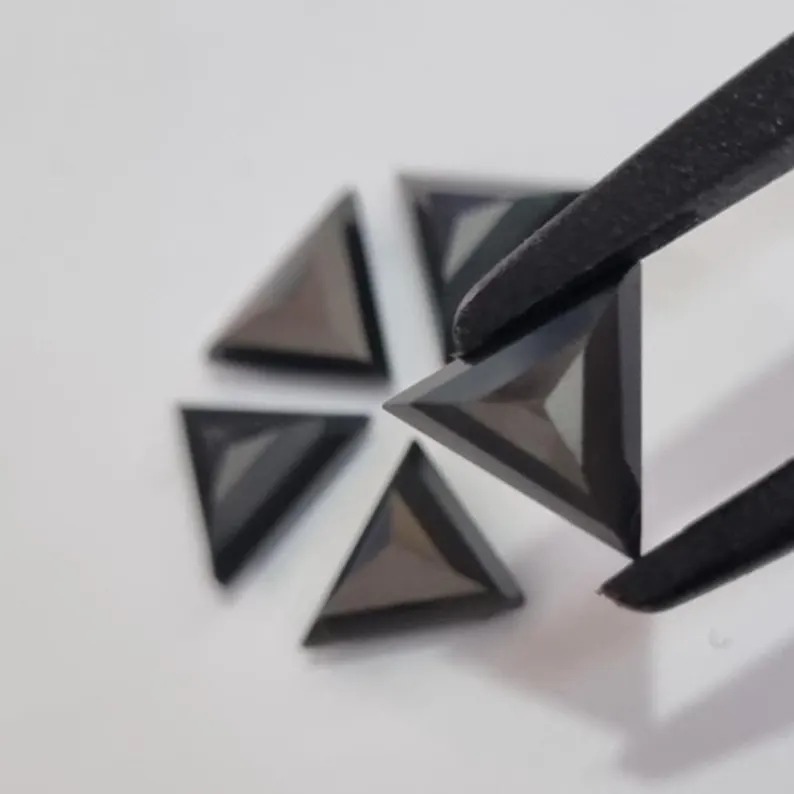 Black Moissanite Trilliant Cut
