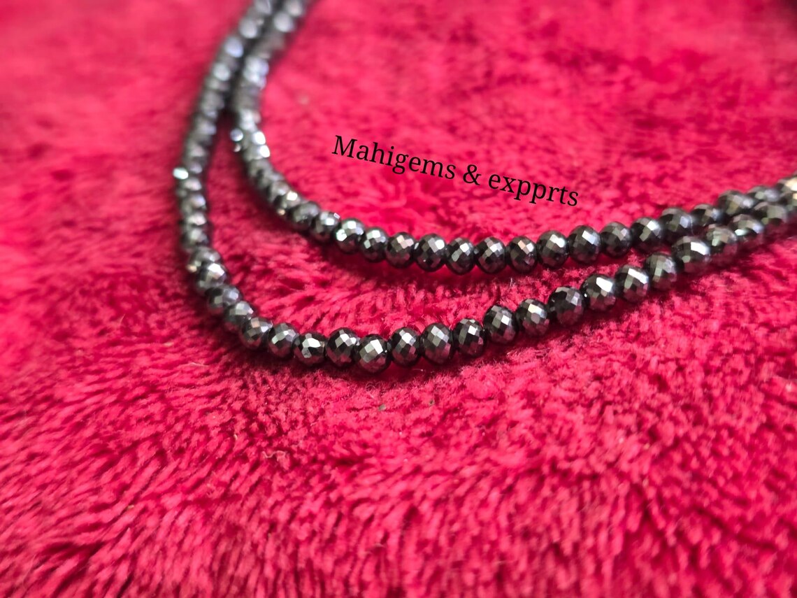 4.50 MM Black Moissanite Beads