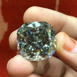 Grey Cushion Cut Moissanite