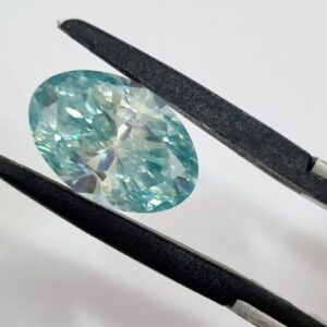 Blue Oval Shape Moissanite
