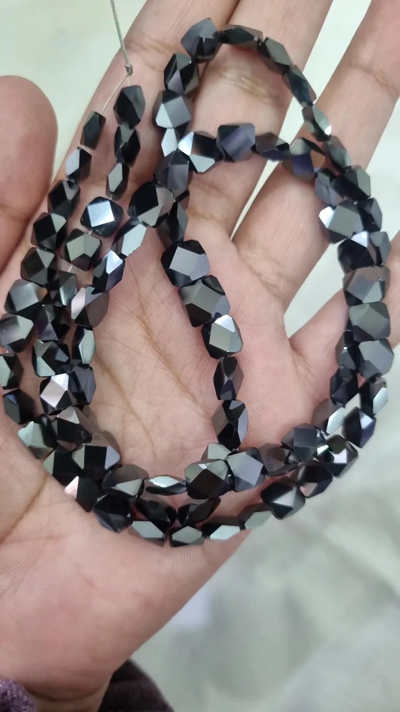 7*8 MM Black Moissanite Beads