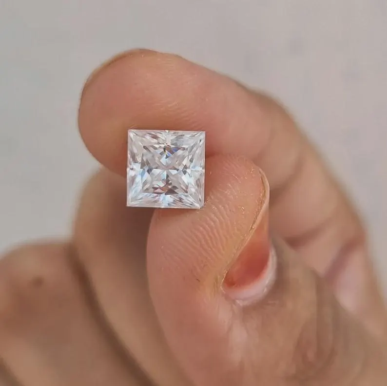 White Princess Cut Moissanite