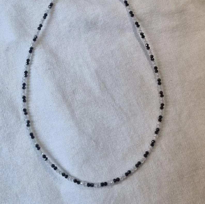 2 MM Black & White Moissanite Beads