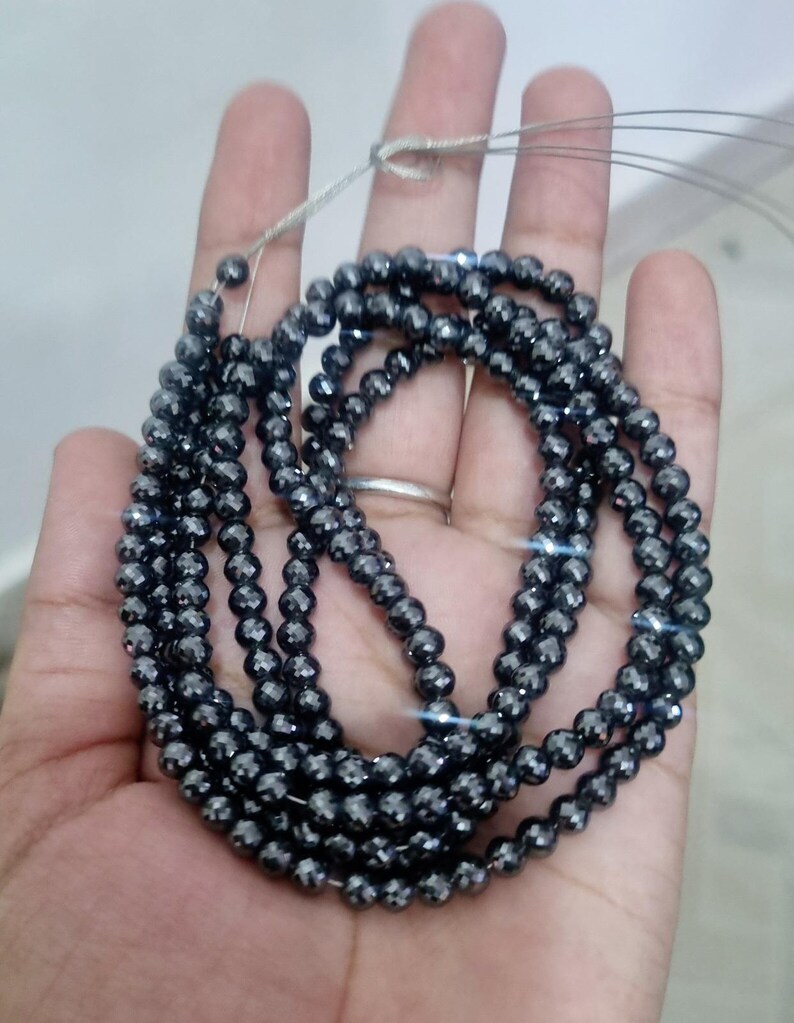 5 MM Black Moissanite Beads