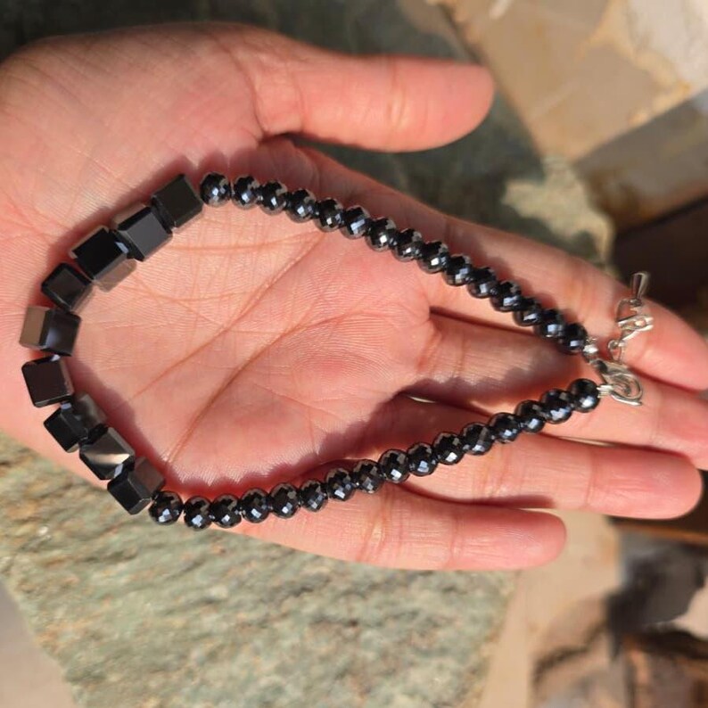 Black Moissanite Beaded bracelet