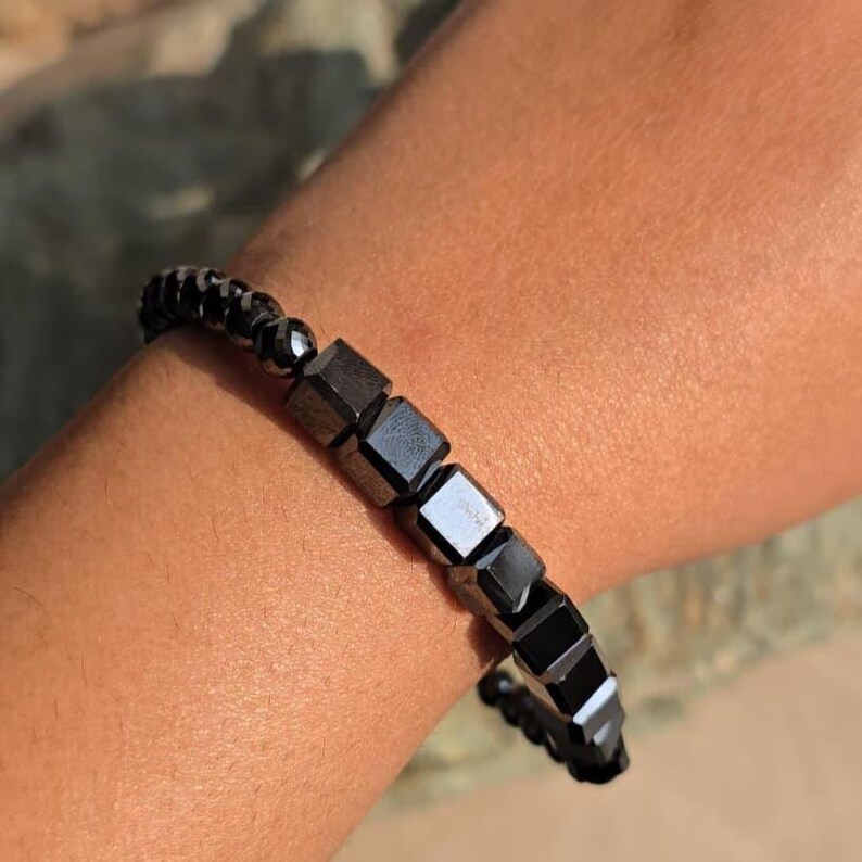 Black Moissanite Beaded bracelet
