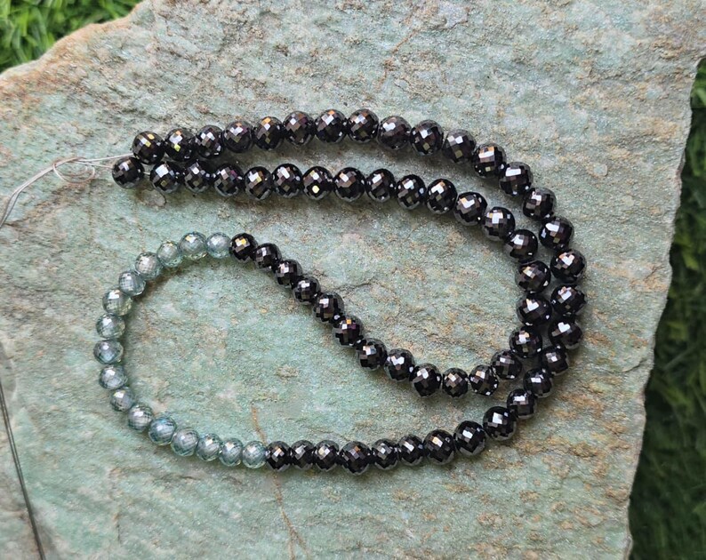 Black _ Blue Moissanite Beads