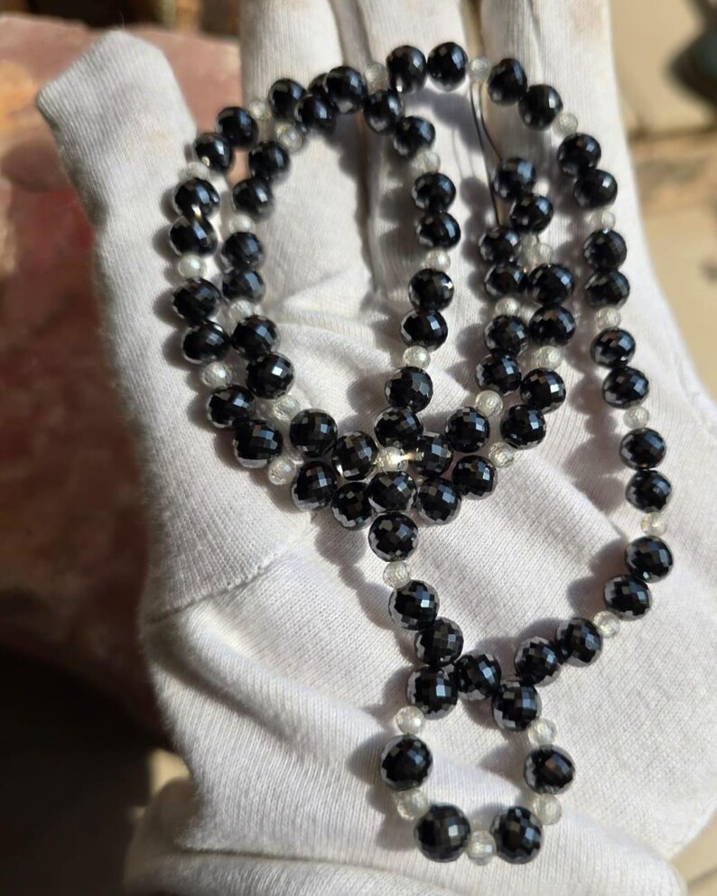 Moissanite Beads Necklace hand made