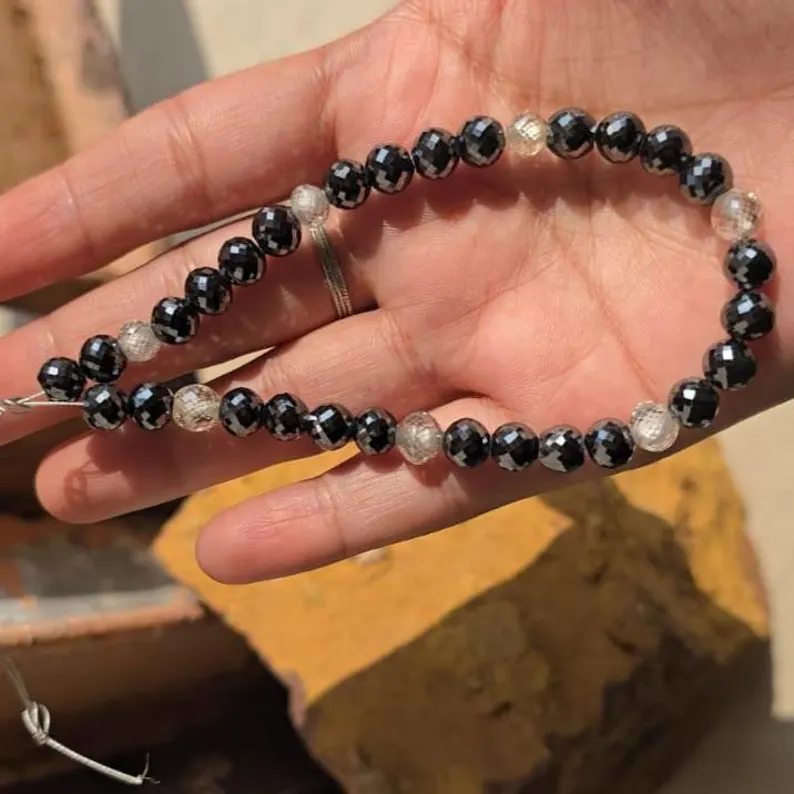 Black _White Moissanite Beads