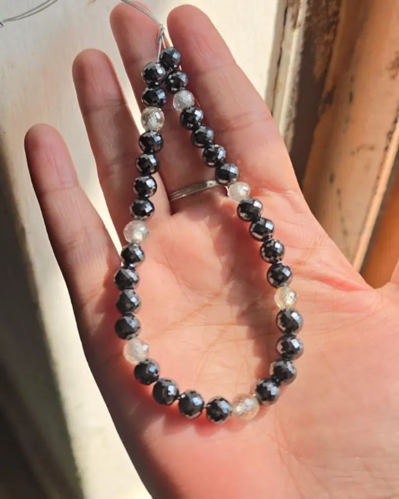 Black _White Moissanite Beads