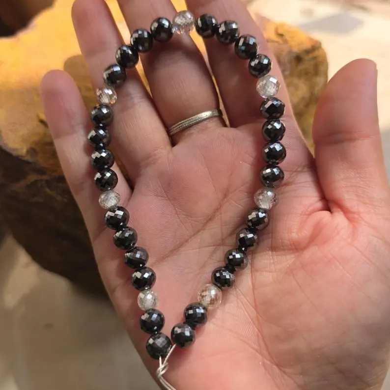 Black _White Moissanite Beads