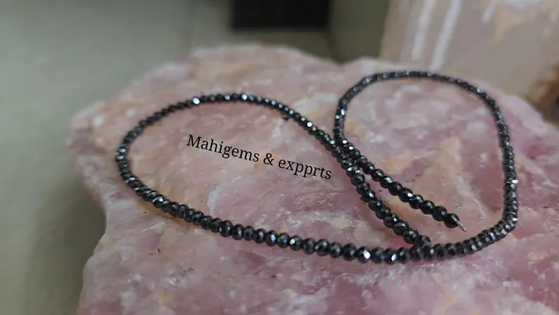 4.5 MM Black Moissanite Beads