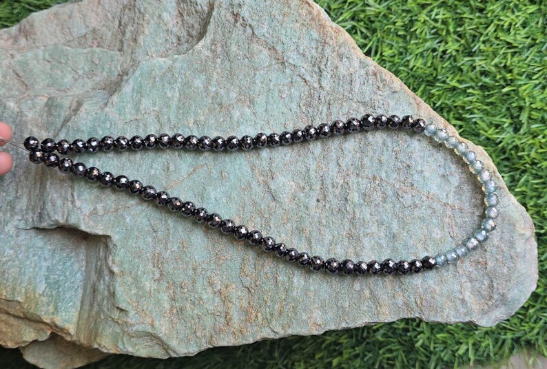 Black _ Blue Moissanite Beads