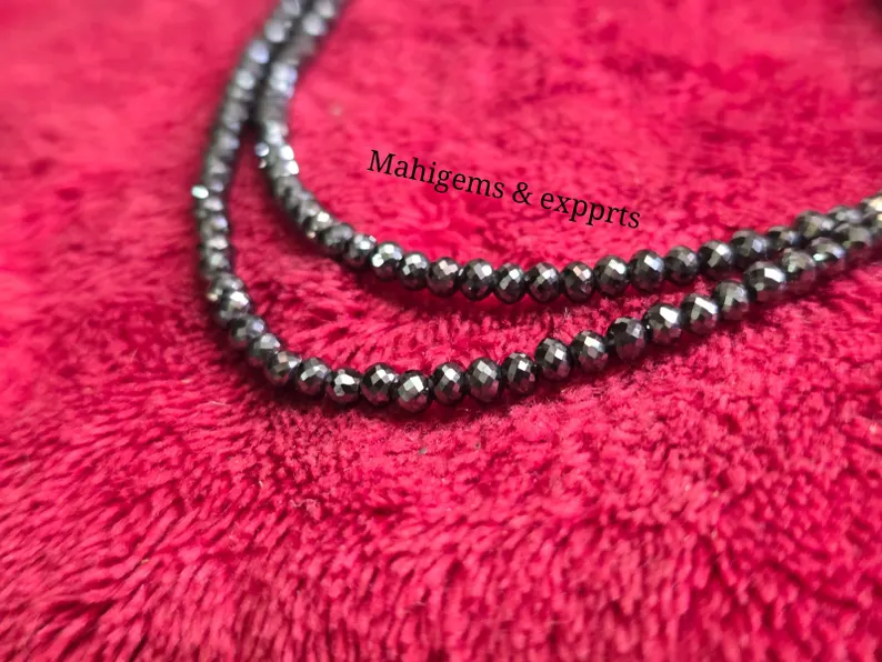 4.5 MM Black Moissanite Beads