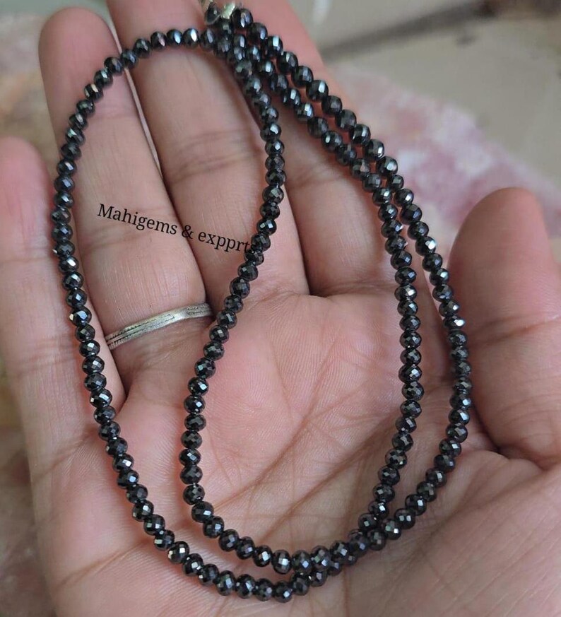 4.50 MM Black Moissanite Beads