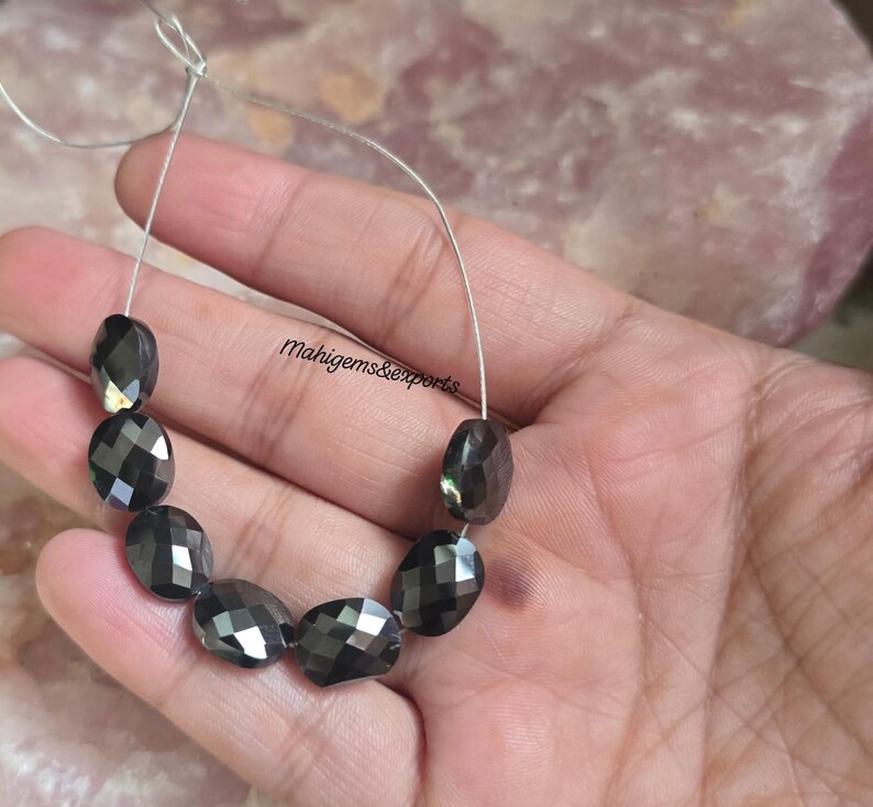 Black Fancy Oval Shape Beads