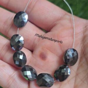 Black Fancy Oval Shape Beads