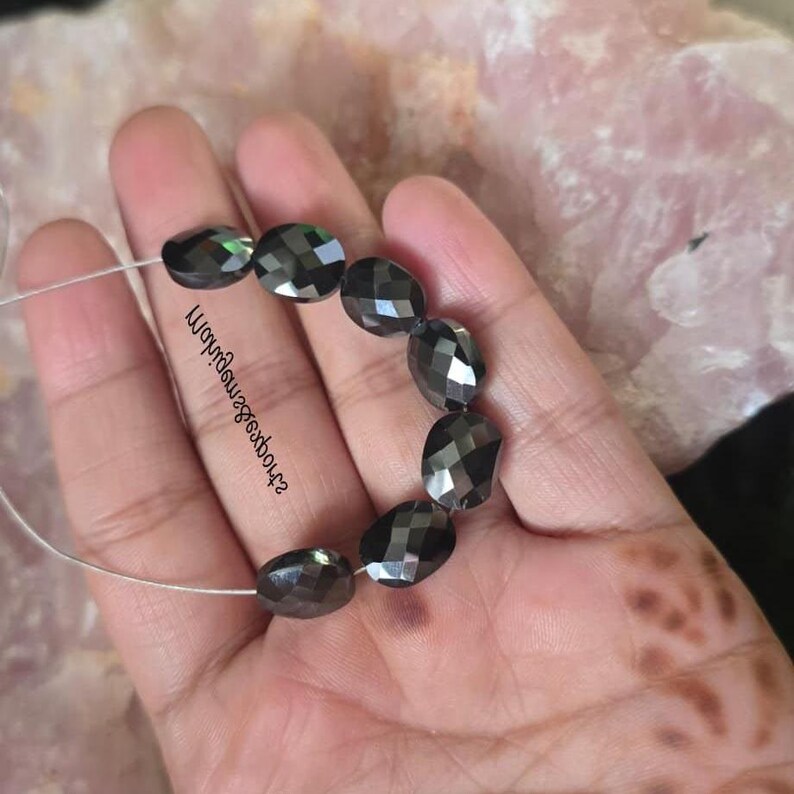 Black Fancy Oval Shape Beads