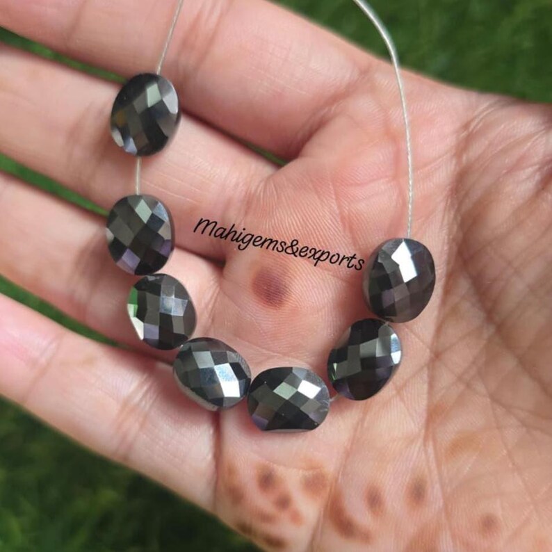 Black Fancy Oval Shape Beads