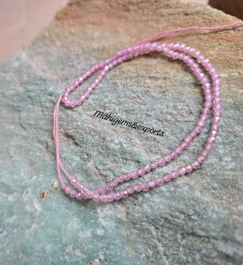 2.50 MM Pink Zircon Beads