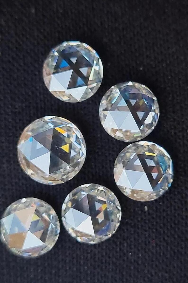 White Moissanite Rose Cut